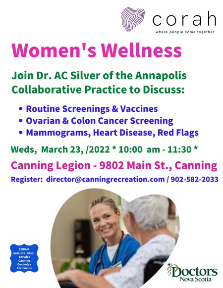 Canning Womens wellness March 23rd SM